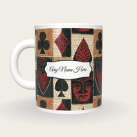 Tiki Card Suits Name Mug 4, back with the second name label
