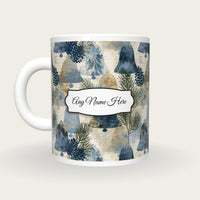 Surrealist Church Bells Name Mug, back with the second name label