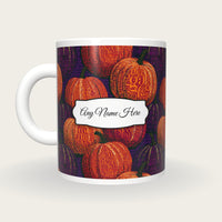 ASCII Pumpkin Abstract Name Mug 2, back with the second name label