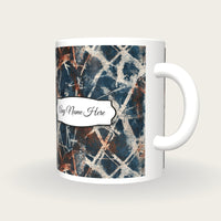 Batik Wax Resist Name Mug 2, three-quarter view