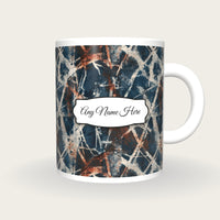 Batik Wax Resist Name Mug 2, front with the name label