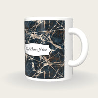 Batik Wax Resist Name Mug 3, three-quarter view