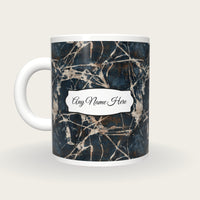 Batik Wax Resist Name Mug 3, back with the second name label