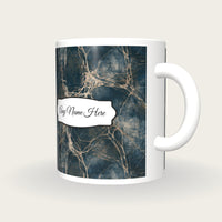 Batik Wax Resist Name Mug, three-quarter view