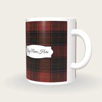Tartan Plaid Name Mug 2, three-quarter view