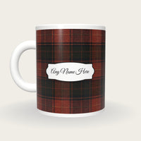 Tartan Plaid Name Mug 2, back with the second name label