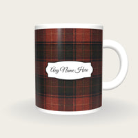 Tartan Plaid Name Mug 2, front with the name label