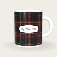 Tartan Plaid Name Mug 3, front with the name label