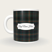 Tartan Plaid Name Mug, back with the second name label