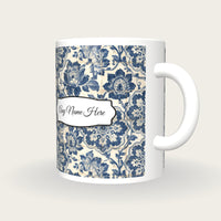 Portuguese Azulejo Tile Name Mug, three-quarter view