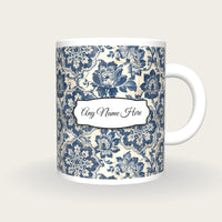 Portuguese Azulejo Tile Name Mug, front with the name label