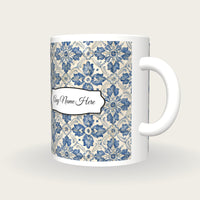 Portuguese Azulejo Tile Name Mug 2, three-quarter view