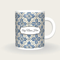 Portuguese Azulejo Tile Name Mug 2, front with the name label