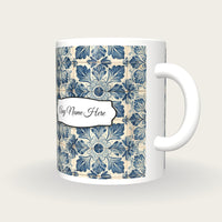 Portuguese Azulejo Tile Name Mug 3, three-quarter view