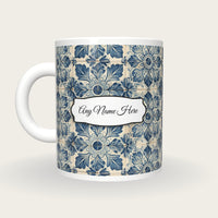 Portuguese Azulejo Tile Name Mug 3, back with the second name label