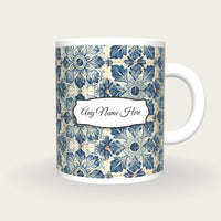 Portuguese Azulejo Tile Name Mug 3, front with the name label