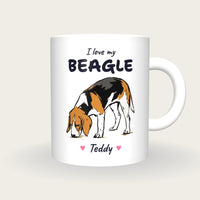 Personalised I Love My Beagle Mug, front