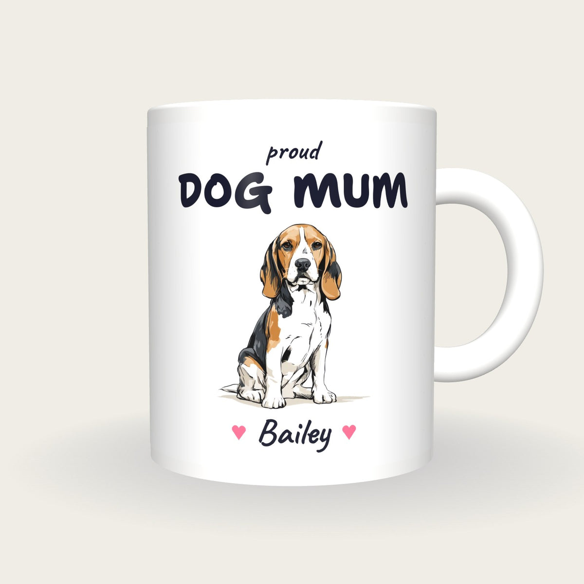 Personalised Beagle Dog Mum Mug, front