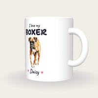 Personalised I Love My Boxer Mug, three-quarter view
