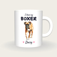 Personalised I Love My Boxer Mug, front