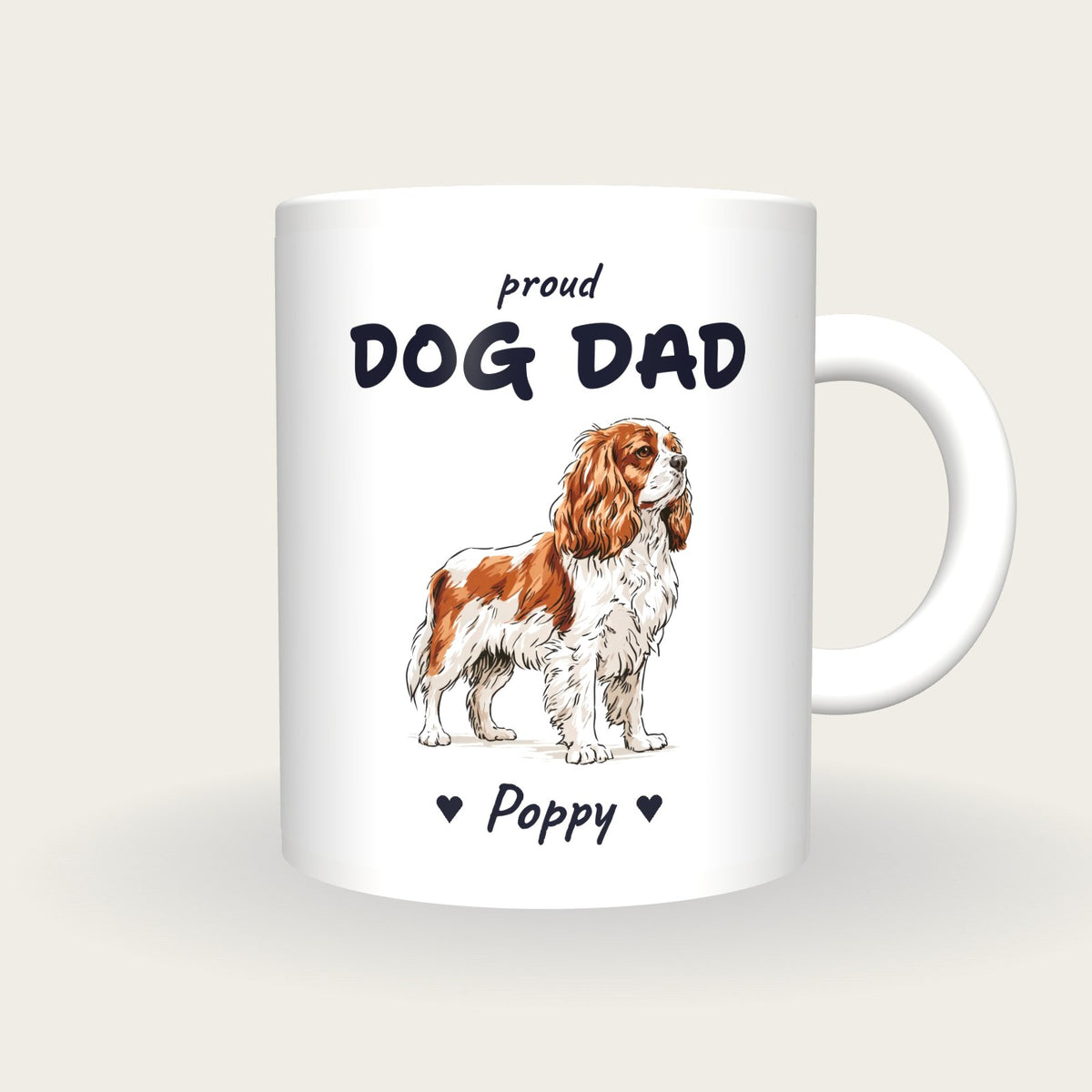 Personalised Cavalier King Charles Dog Dad Mug, front