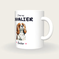 Personalised I Love My Cavalier King Charles Mug, three-quarter view