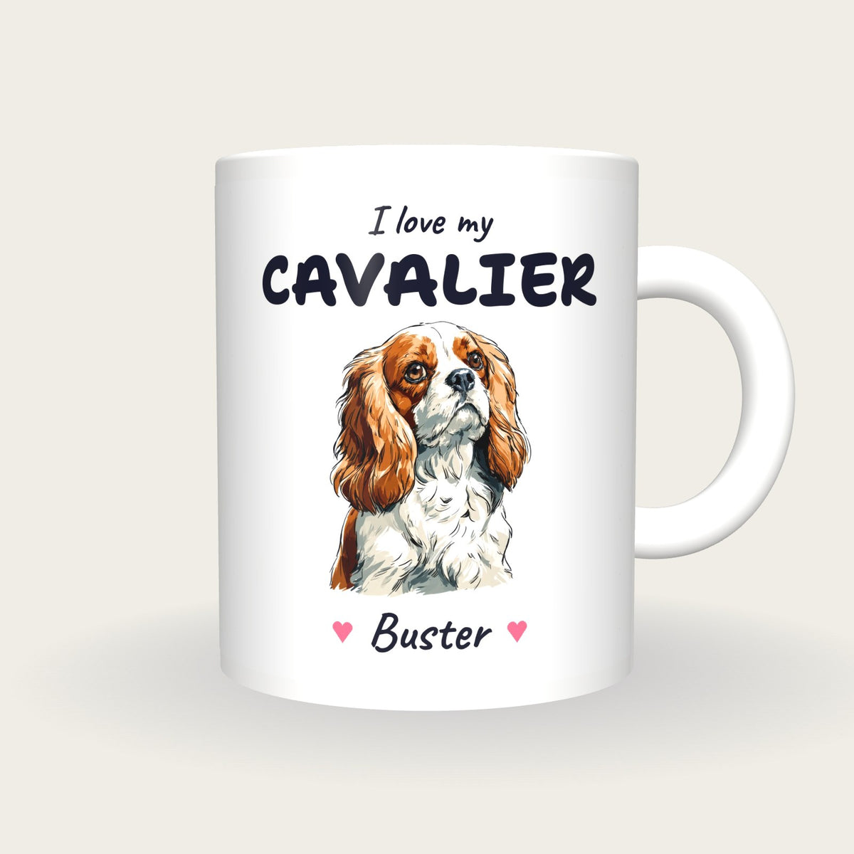 Personalised I Love My Cavalier King Charles Mug, front