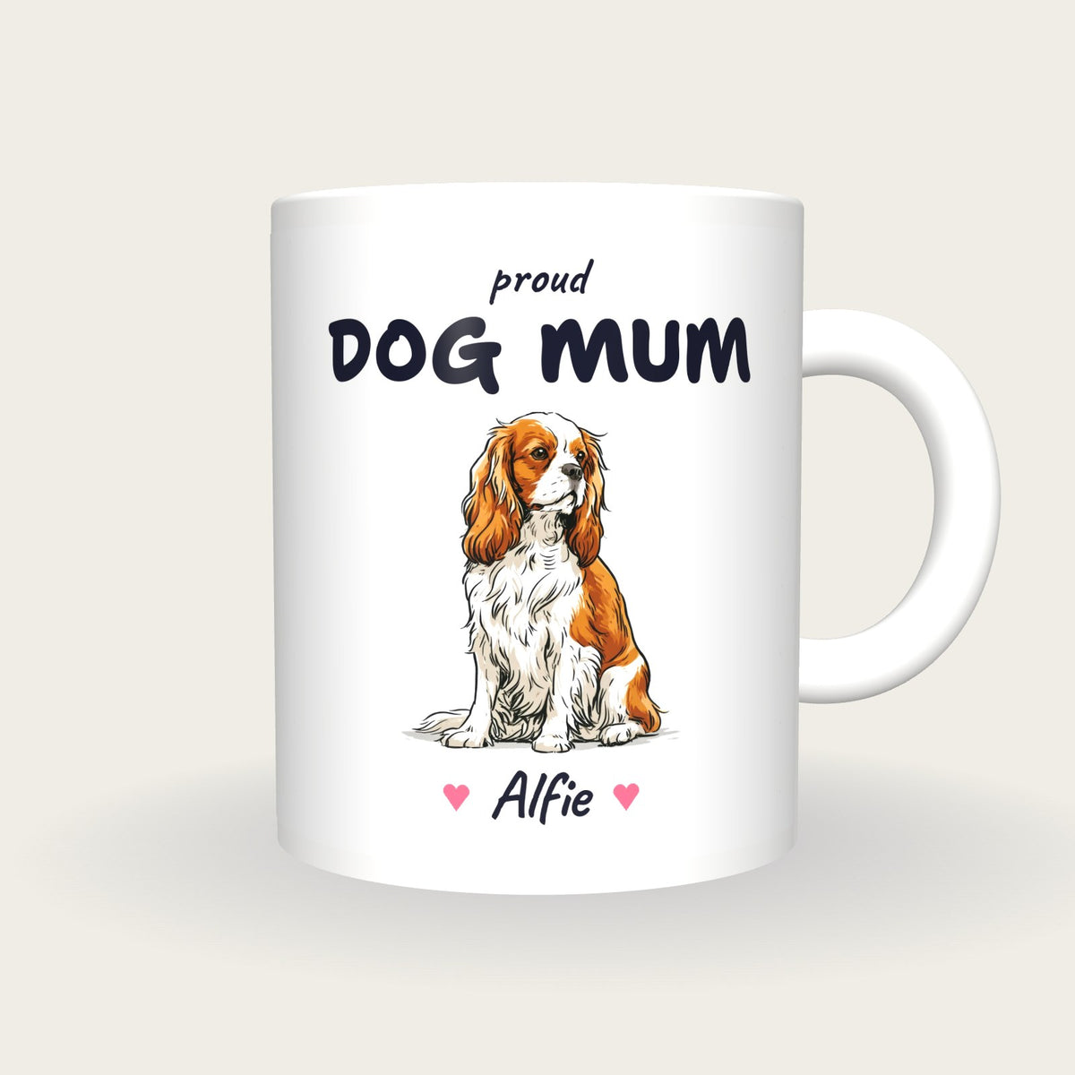 Personalised Cavalier King Charles Dog Mum Mug, front
