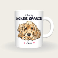 Personalised I Love My Cocker Spaniel Mug, front