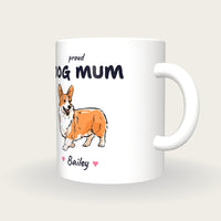 Personalised Corgi Dog Mum Mug, three-quarter view