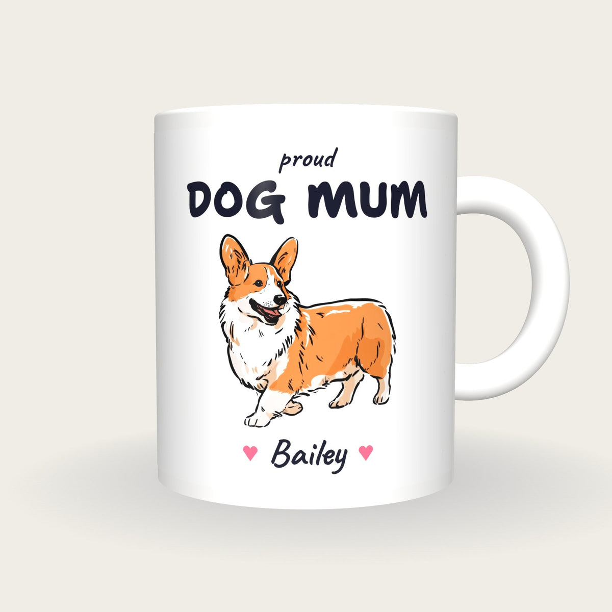 Personalised Corgi Dog Mum Mug, front