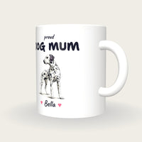 Personalised Dalmatian Dog Mum Mug, three-quarter view