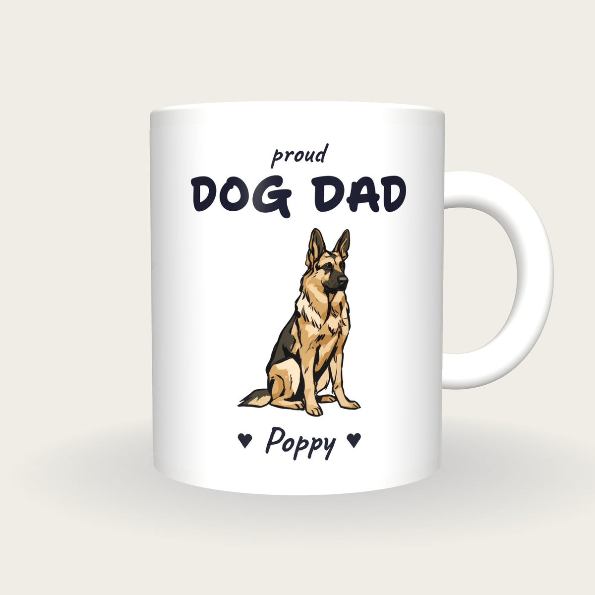 Personalised German Shepherd Dog Dad Mug, front