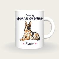 Personalised I Love My German Shepherd Mug, front