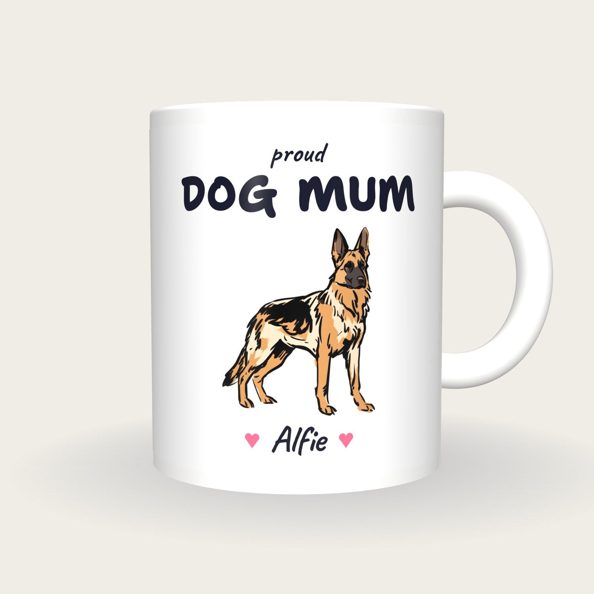 Personalised German Shepherd Dog Mum Mug, front