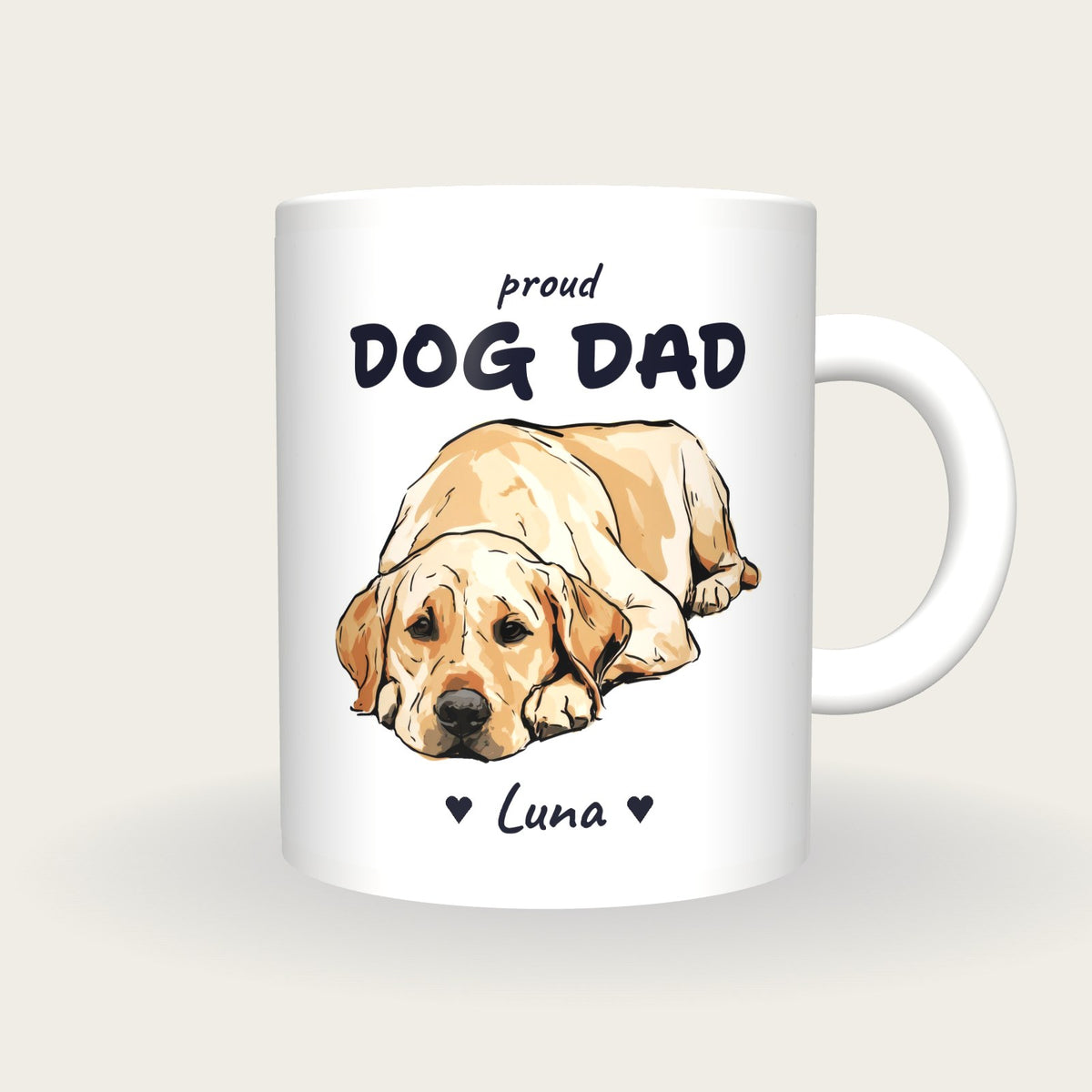 Personalised Labrador Dog Dad Mug, front
