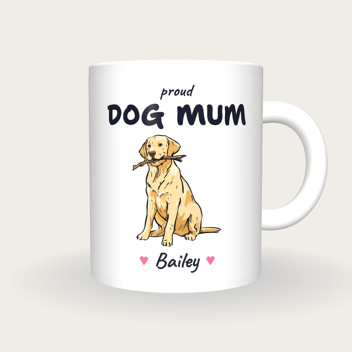 Personalised Labrador Dog Mum Mug, front