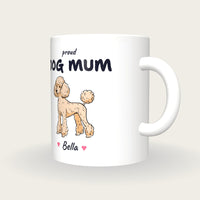 Personalised Poodle Dog Mum Mug, three-quarter view