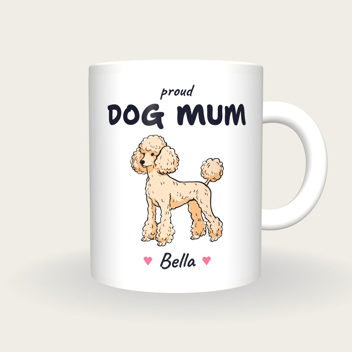Personalised Poodle Dog Mum Mug, front
