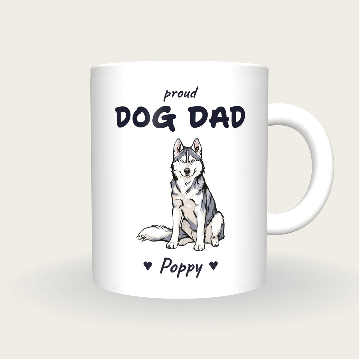 Personalised Husky Dog Dad Mug, front