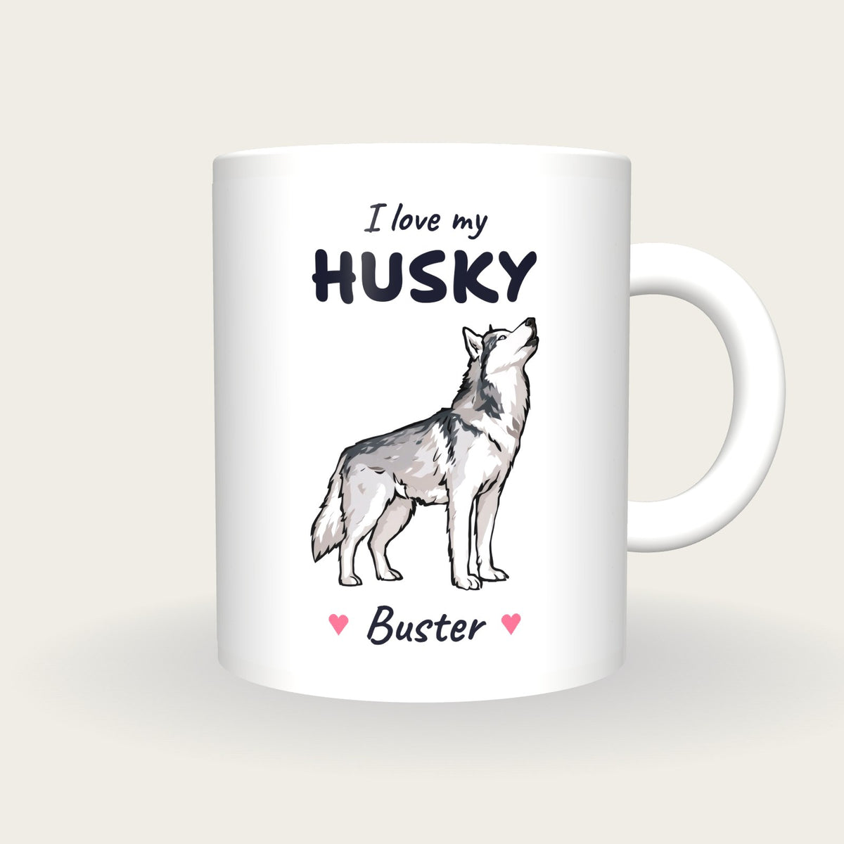 Personalised I Love My Husky Mug, front