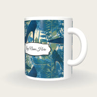 Cyanotype Stiletto Name Mug, three-quarter view