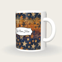 Illuminated Manuscript Stars Name Mug 4, three-quarter view