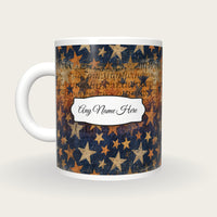 Illuminated Manuscript Stars Name Mug 4, back with the second name label