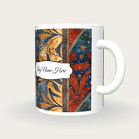 Illuminated Manuscript Stars Name Mug 2, three-quarter view