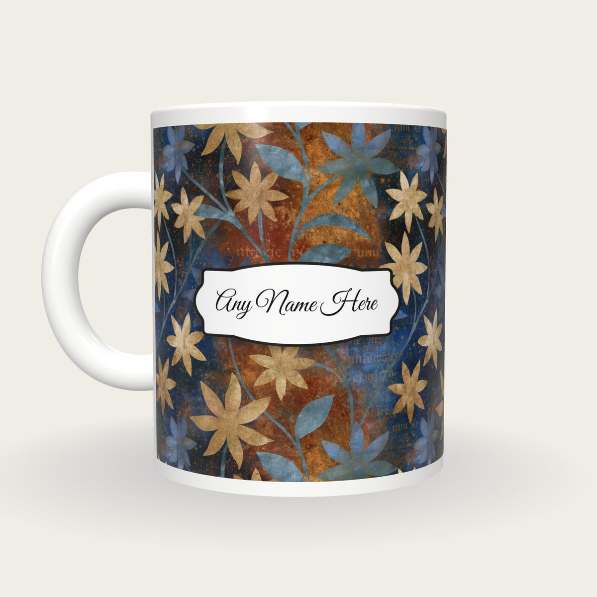 Illuminated Manuscript Stars Name Mug 3, back with the second name label