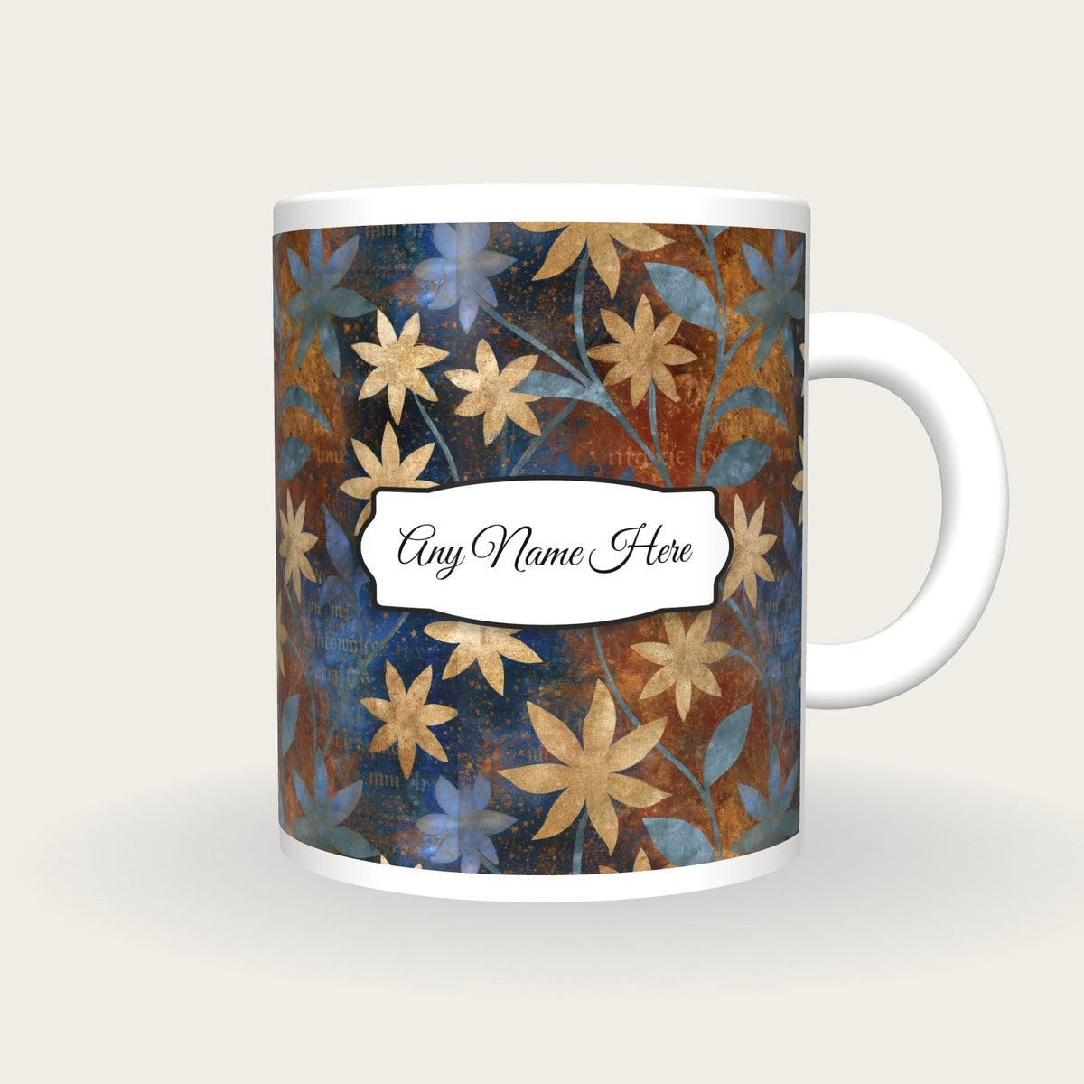 Illuminated Manuscript Stars Name Mug 3, front with the name label