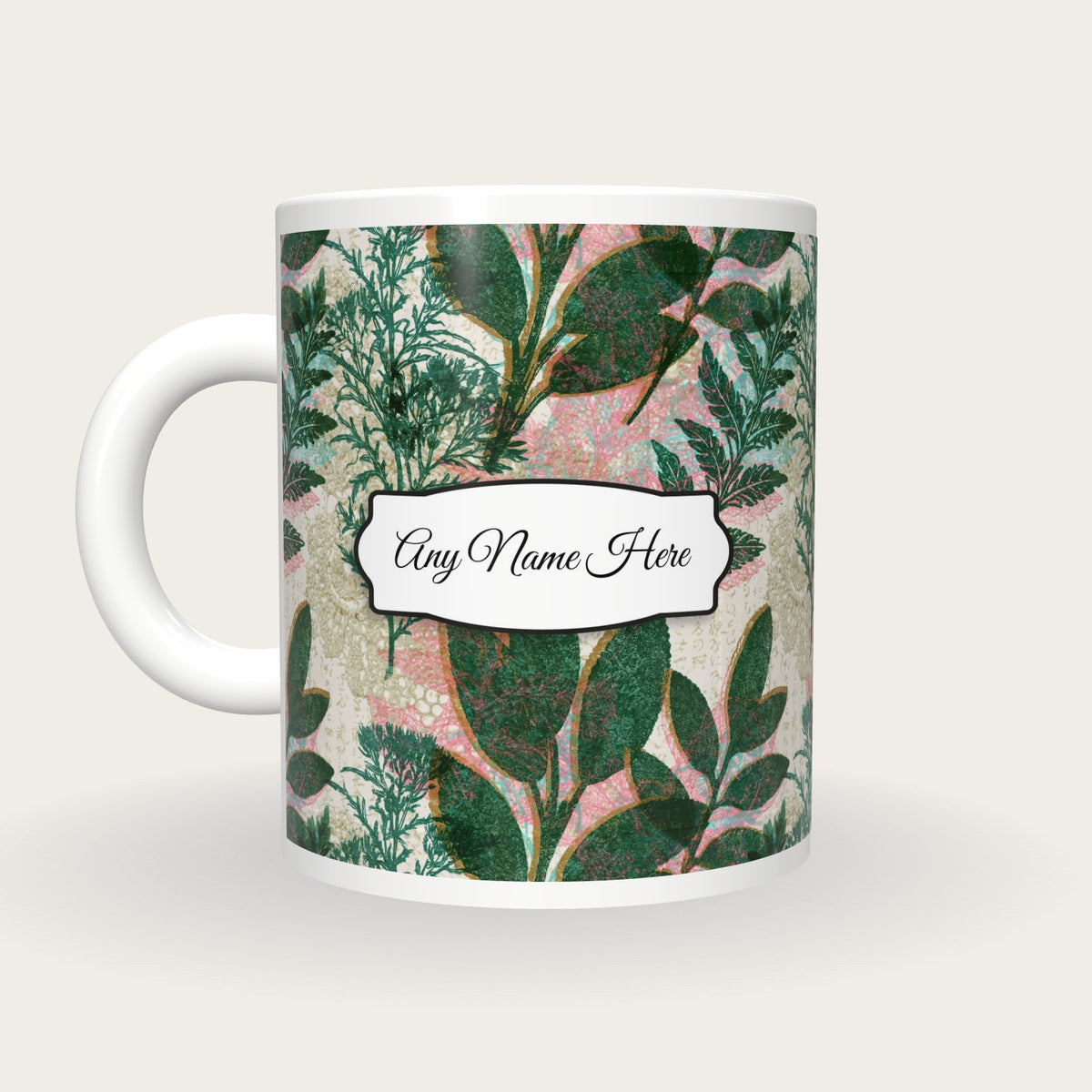 Lace Witch Herbs Name Mug, back with the second name label