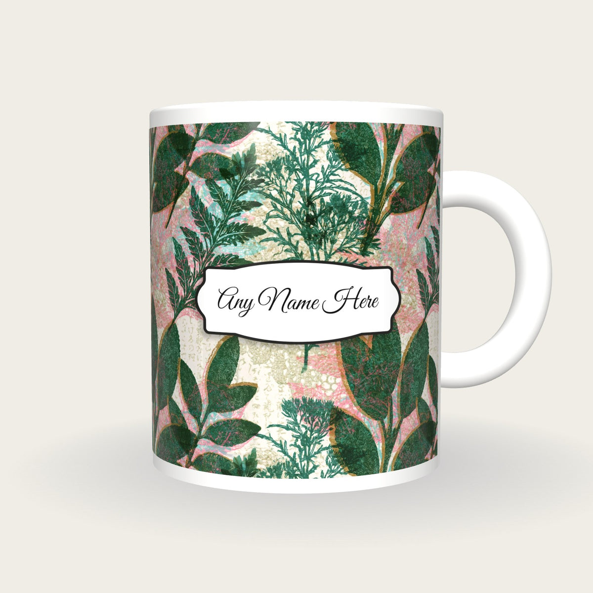 Lace Witch Herbs Name Mug, front with the name label