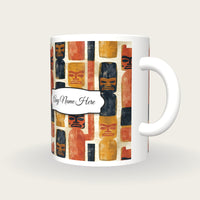 Watercolour Totem Poles Name Mug, three-quarter view